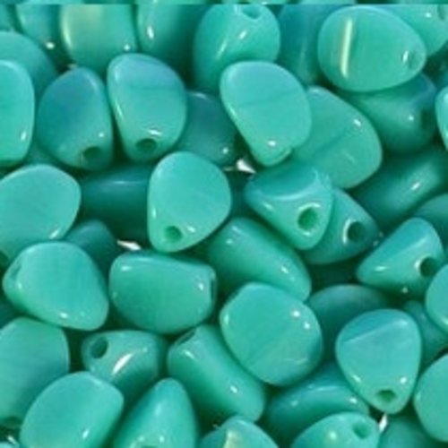 Lot 50 perles pinch 5x3mm en verre coloris opaque green turquoise 63130 - vert