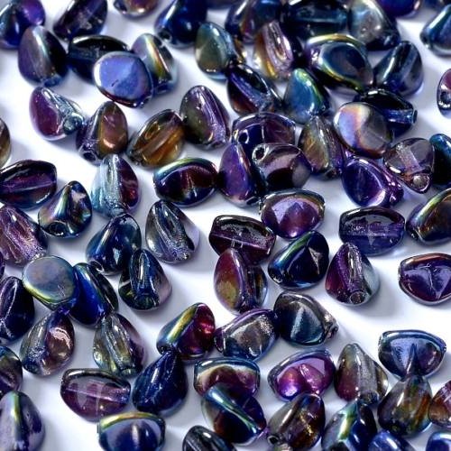Lot 50 perles pinch 5x3mm en verre coloris crystal magic blue 00030/95100 - bleu