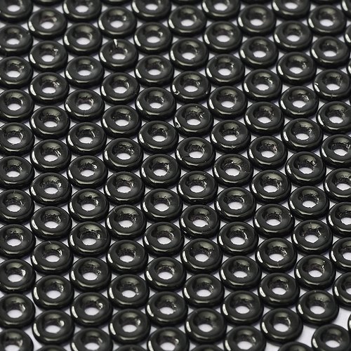 5gr o bead® 4x2mm en verre coloris jet 23980 - noir - black