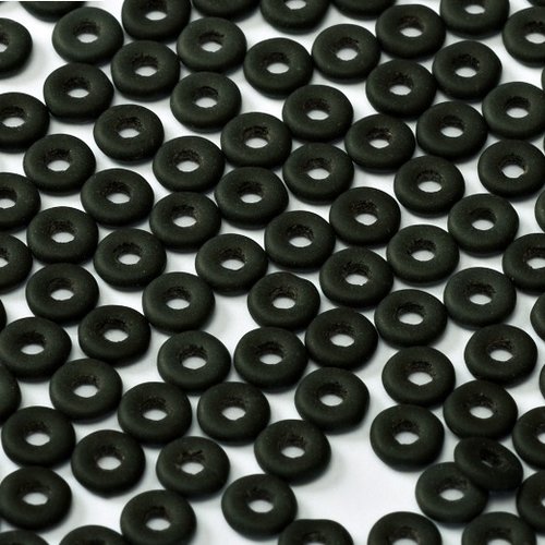 5gr o bead® 4x2mm en verre coloris jet mat 23980/84100 - noir mat - black matted