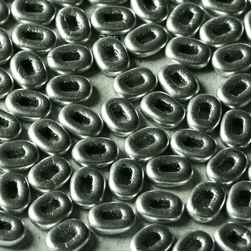5gr one® bead 1.5x5mm en verre coloris silver aluminium mat 00030/01700 - gris / argent mat