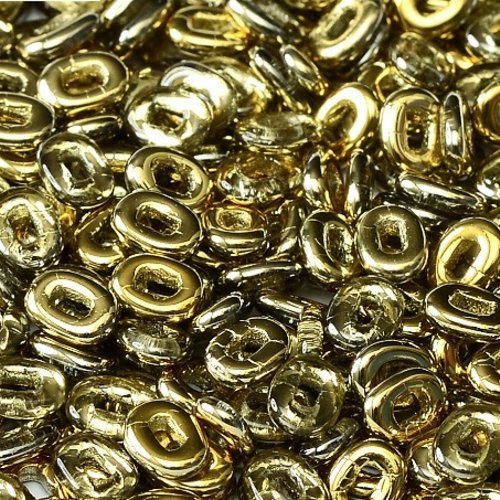 5gr one® bead 1.5x5mm en verre coloris crystal amber 00030/26441 - dore / or