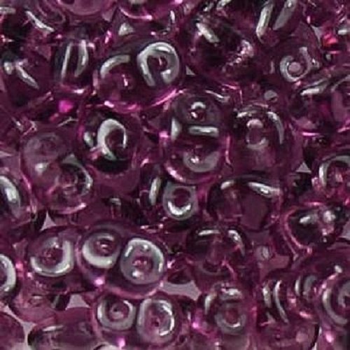 10gr superduo® 2.5x5mm en verre coloris amethyst 20060 - violet