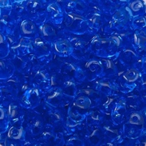 10gr superduo® 2.5x5mm en verre coloris sapphire 30060 - bleu