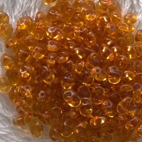 10gr superduo® 2.5x5mm en verre coloris topaz 10060 - orange