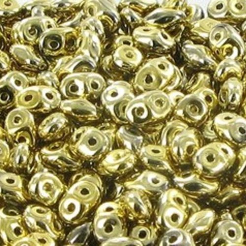 10gr superduo® 2.5x5mm en verre coloris crystal amber 00030/26441 - dorado - dore