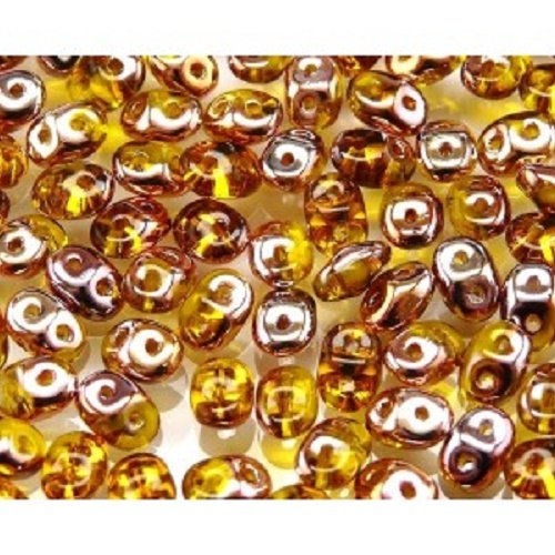10gr superduo® 2.5x5mm en verre coloris amber capri gold 80020/27101