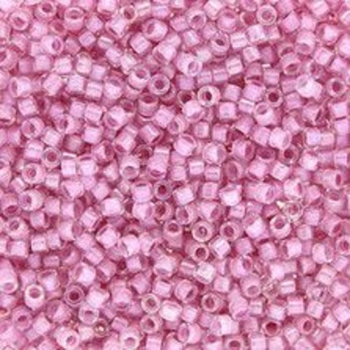 5gr perles rocailles miyuki delica 11/0 - 2mm coloris orchid lined crystal luster db0072