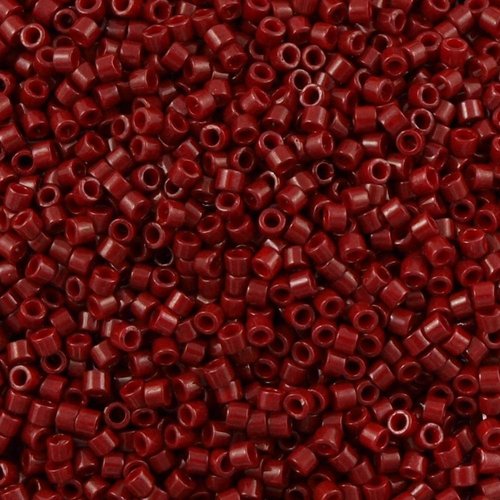 5gr perles rocailles miyuki delica 11/0 - 2mm coloris dyed opaque cranberry db065 - rouge