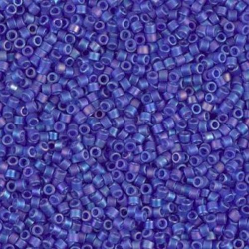 5gr perles rocailles miyuki delica 11/0 - 2mm coloris cobalt ab mat transparent db0864