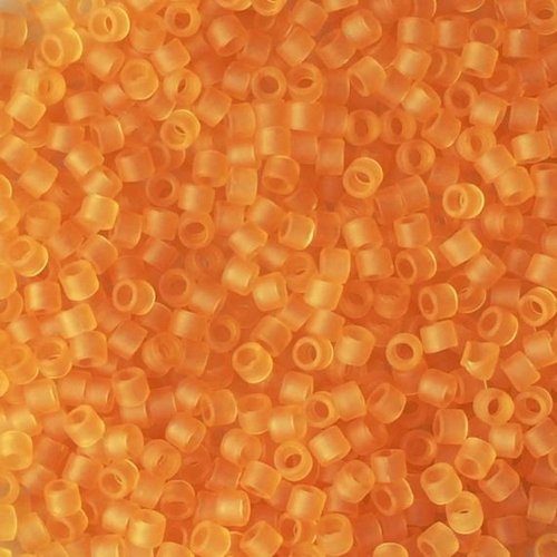 5gr perles rocailles miyuki delica 11/0 - 2mm coloris orange transparent mat db0742