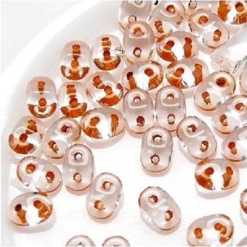 10gr superduo® 2.5x5mm en verre coloris crystal dark topaz lined 00030/44889