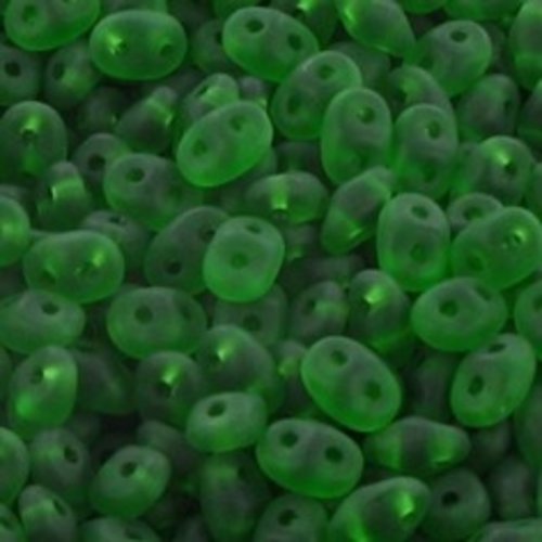 10gr superduo® 2.5x5mm en verre coloris green mat 50050/84110 - vert