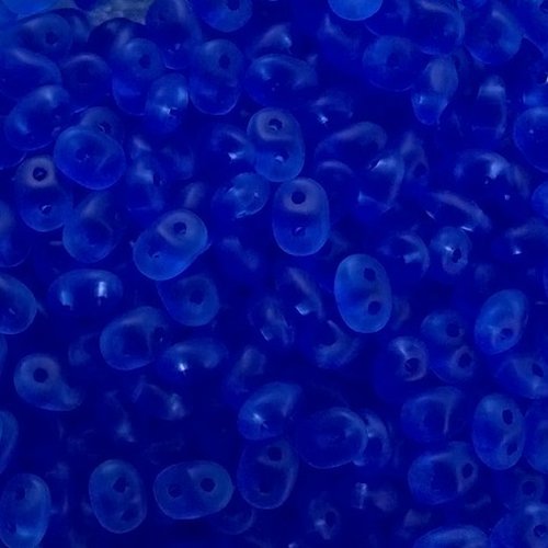10gr superduo® 2.5x5mm en verre coloris sapphire mat 30060/84110 - bleu