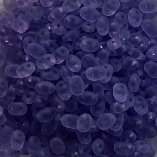 10gr superduo® 2.5x5mm en verre coloris tanzanite mat 20500/84110 - violet
