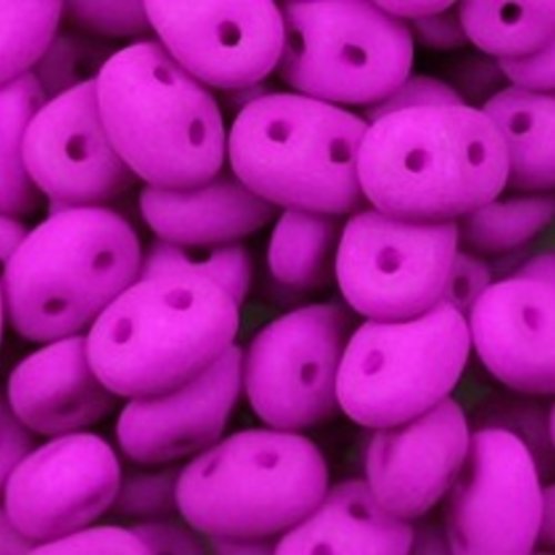 10gr superduo® 2.5x5mm en verre coloris violet neon mat 02010/25125 - violet fluo