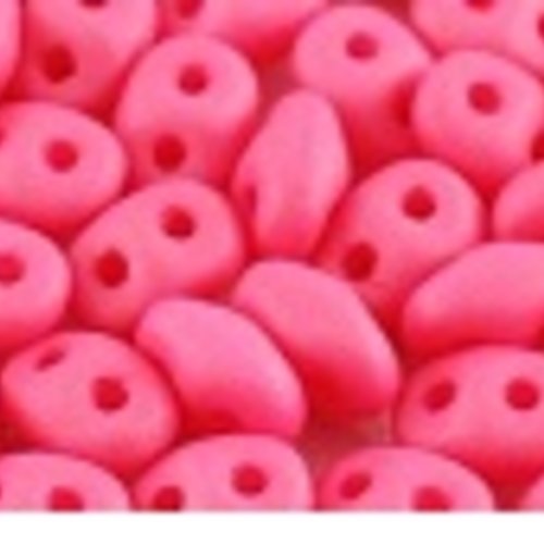 10gr superduo® 2.5x5mm en verre coloris opaque coral silk mat 02010/92606 - rouge
