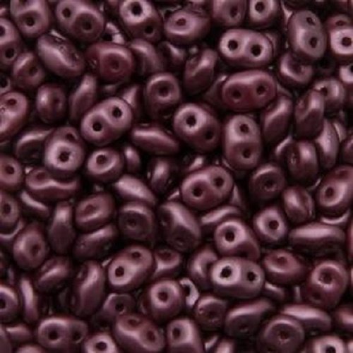 10gr superduo® 2.5x5mm en verre coloris pastel burgundy 02010/25031 - violet