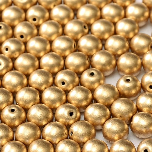 Lot 50 perles rondes lisses 3mm coloris light gold mat 00030/01710 - or / dore / aztec