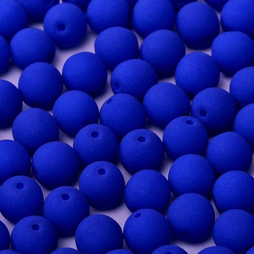 Lot 50 perles rondes lisses 3mm coloris blue neon mat 02010/25126 - bleu fluo
