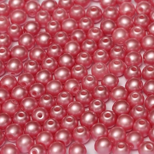 Lot 50 perles rondes lisses 3mm coloris pastel pink 02010/25008 - rose