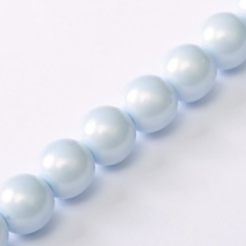 Lot 50 perles rondes lisses 3mm coloris blue pearl 02010/29310 - bleu