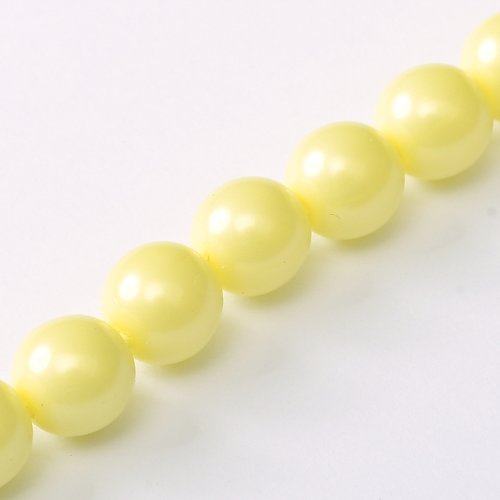 Lot 50 perles rondes lisses 3mm coloris yellow pearl 02010/29301 - jaune