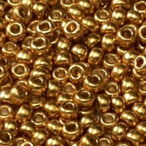 8gr perles rocailles miyuki 15/0 - 1mm coloris duracoat galvanized gold - 4202 - or - dore