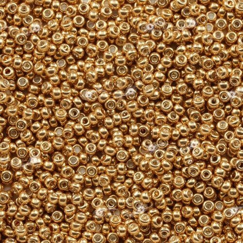 8gr perles rocailles miyuki 15/0 - 1mm coloris galvanized gold - 1052 - or - dore