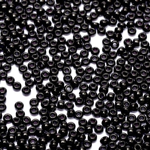 8gr perles rocailles miyuki 15/0 - 1mm coloris jet - 401 - noir - black