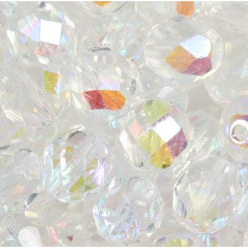 Lot 20 perles de facettes verre de boheme 8mm coloris crystal ab 00030/28701 - transparent