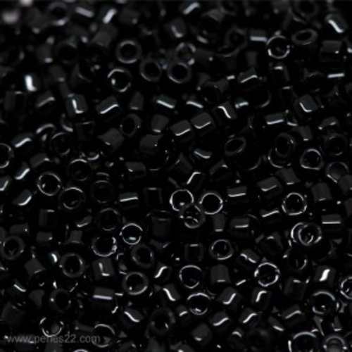 8gr perles rocailles miyuki delica 11/0 - 2mm coloris jet db0010 - black - opaque black