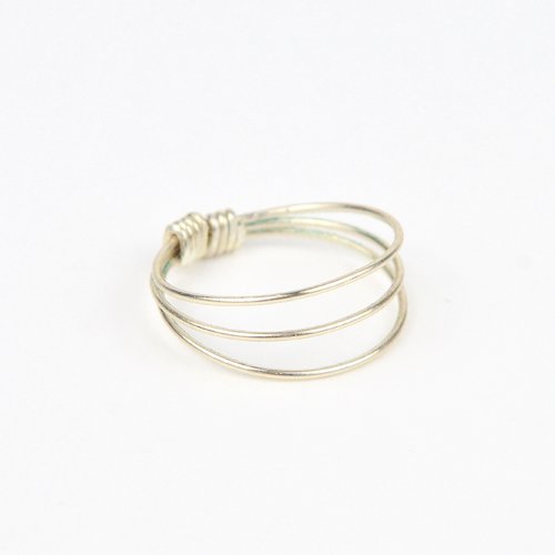 Bague triple-rangs fine et élégante en argent 925 - bague multi-rangs en argent ou en or laminé - bague minimaliste