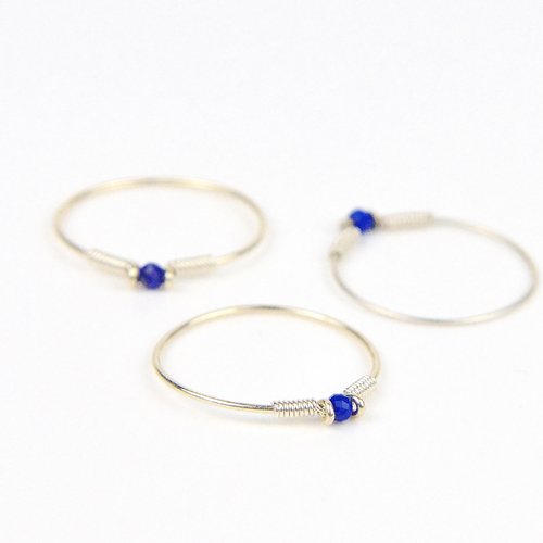 Bague fine en argent 925 et lapis lazuli - bague minimaliste en or laminé ou en argent - bijoux faits main