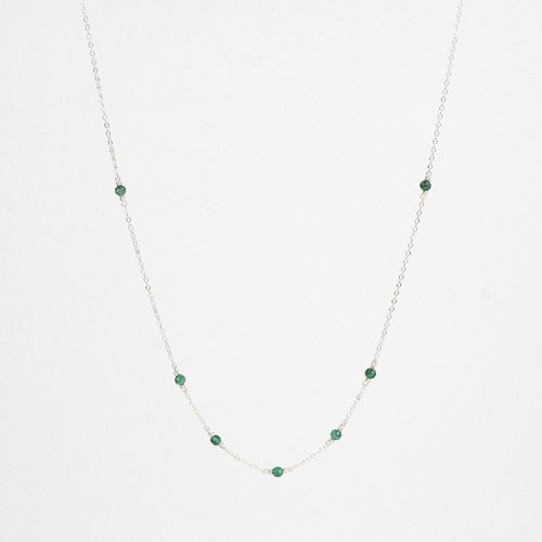 Collier fin multi-pierres en argent 925 et malachite - collier minimaliste en or laminé ou en argent - bijoux fins pierres fines