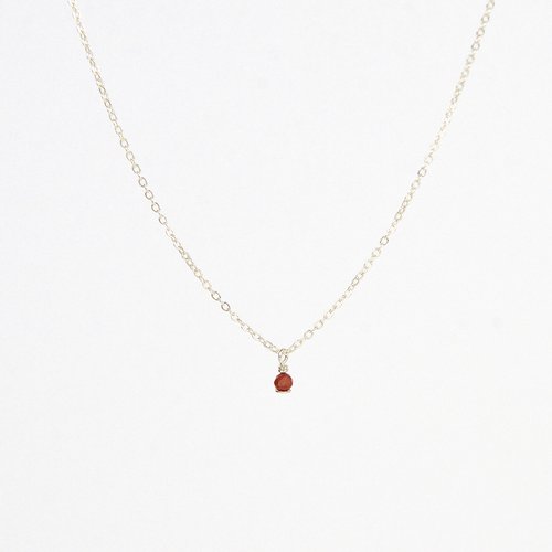 Collier très fin en argent 925 et jaspe rouge - pendentif pierre fine - collier fin en argent 925 ou en or
