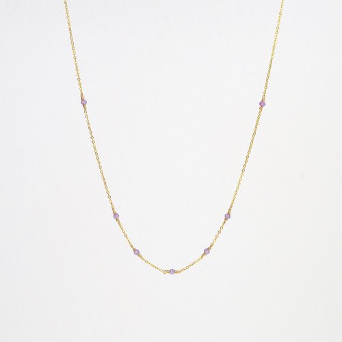 Collier fin multi-pierres en or laminé 14k et améthyste - collier minimaliste en argent 925 ou en or - bijoux fins