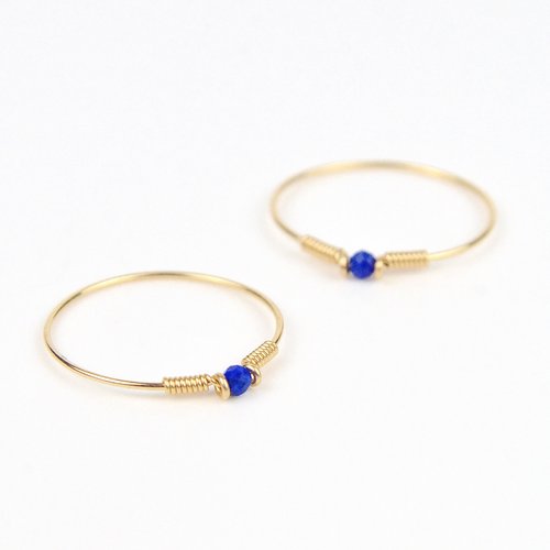 Bague fine en or laminé 14k et lapis lazuli - bague minimaliste en argent 925 ou en or - bijoux faits main
