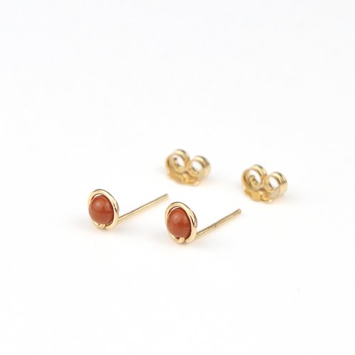 Petites puces en or laminé 14k et jaspe rouge - boucles d'oreilles discrètes en or ou en argent - bijoux fins