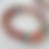 Bracelet «rationnel & efficace» agates bandée café et rouge tailles s, m, l, xl, xxl 