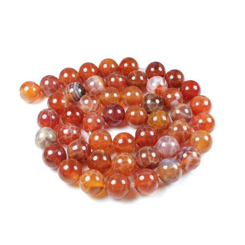 5 perles en agate de feu naturelle 8mm       lbp00050 