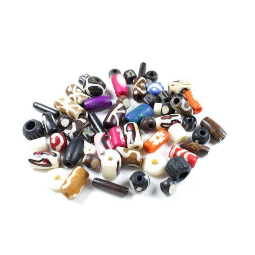 20g de perles en os naturel & artisanales en mélange & multicolore +/- 4mm à 14mm    lbp00641 