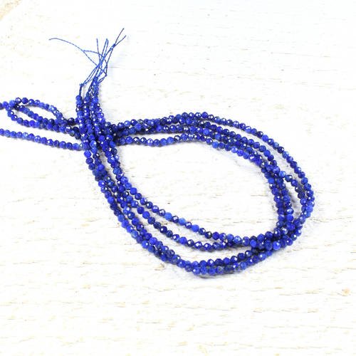 20 très petites perles facettées de lapis lazuli naturel +/- 2mm   lbp00075