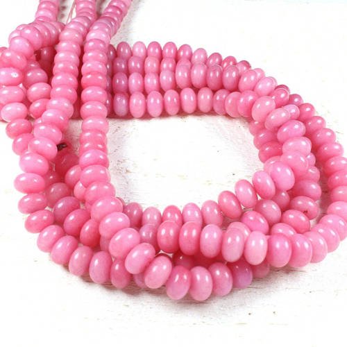 10 perles en jade abacus naturel rose 8 x 5mm 