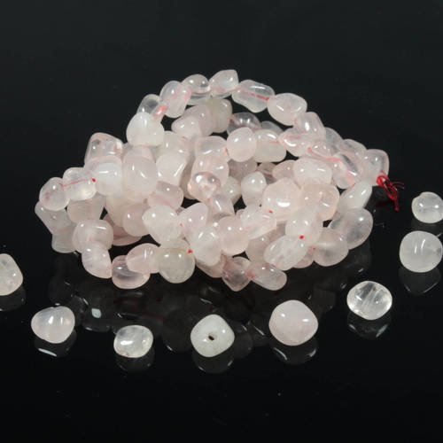 20 perles pépites de quartz rose naturel +/- 3 à 5mm     lbp00365 