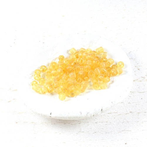 260 perles de rocaille jaune - orangé +/- 4 à 5mm    lbp00607 