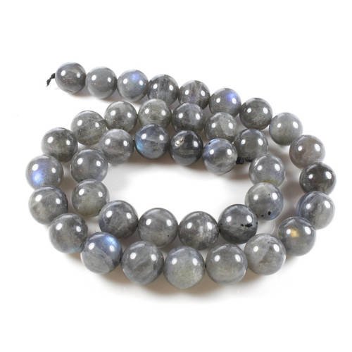 2 perles en labradorite naturelle noire 10mm grade aa    lbp00627 