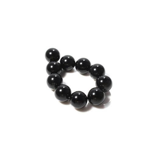 10 perles en agate noire naturelle 10mm     lbp00412 