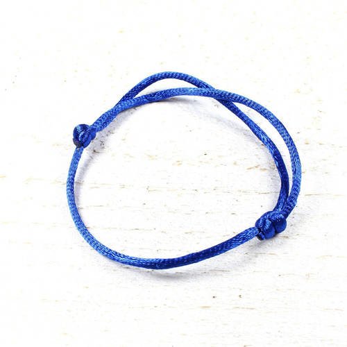 10 supports de bracelet ajustable en fil nylon queue de rat bleu +/- 40 à 80mm 