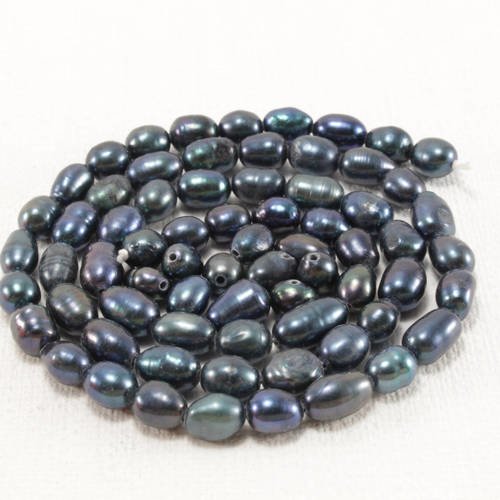 20 perles de culture naturelles teintes noir/bleu nacré 3 à 5mm       lbp00348 